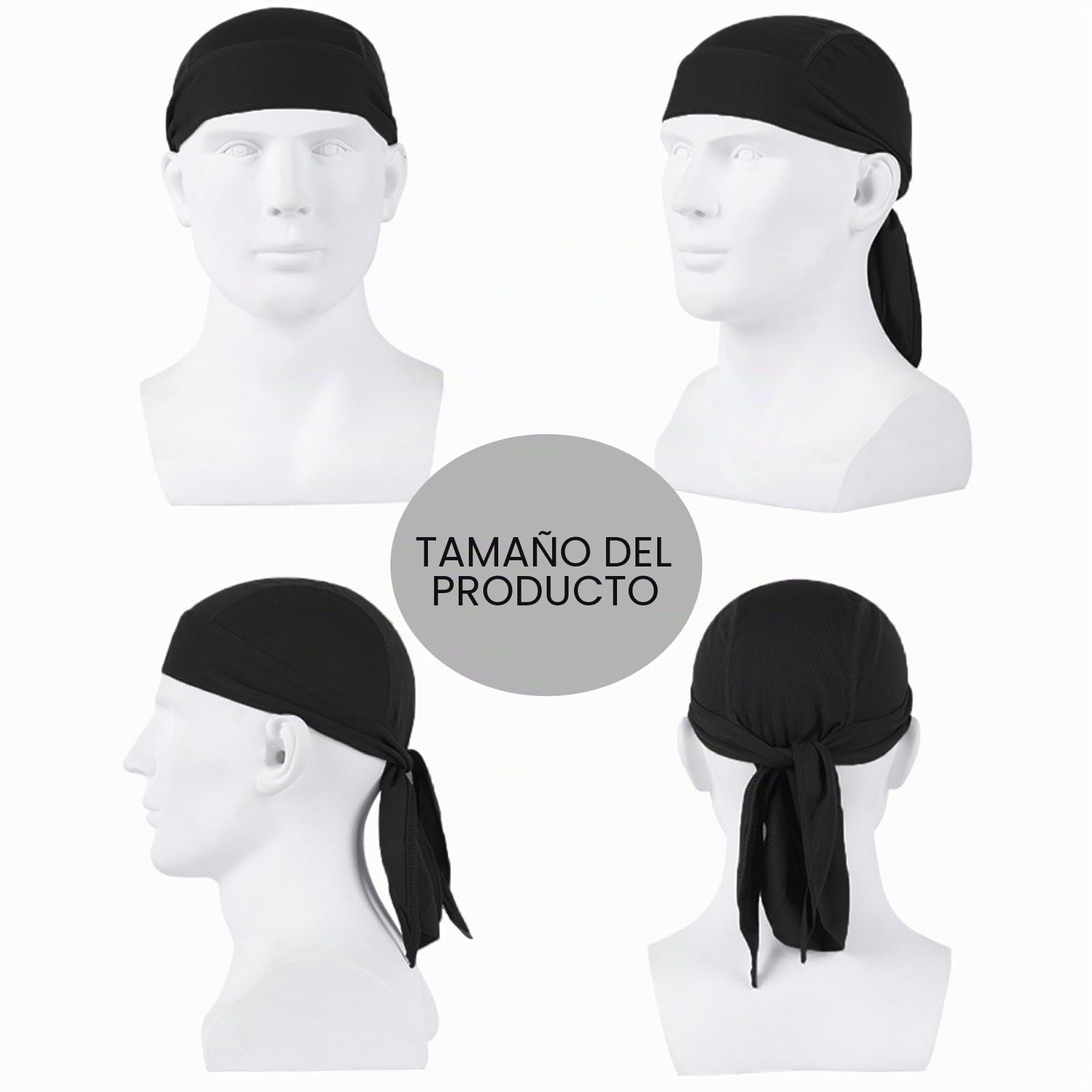 FUIPVGI Bandana para Hombre, 3 Unidades, Gorro de Calavera Transpirable de Secado Rápido, Protección UV para Ciclismo y Deportes, Estilo Pirata