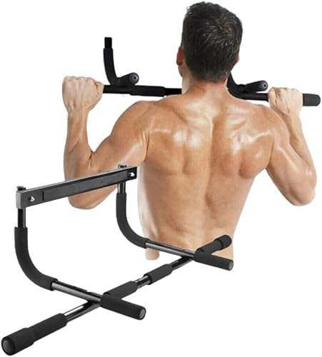 KF Premium Doorway - Barra de dominadas para el hogar, barra de inmersión ajustable para la parte superior del cuerpo, para ejercicios de dominadas,