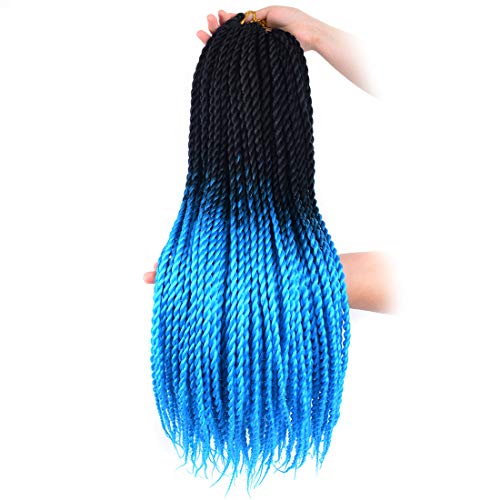Senegalese Twist Hair Crochet Braids Wave Curly Synthetic Braiding Braids 18inch 5Packs 30Strands/Pack Synthetic Hair Extension(99J)