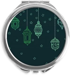 Lantern Simple Geometric Shapes Pattern Hand Compact Mirror Round Portable Pocket Glass