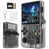 [CONCEPTION PORTABLE] - La conception compacte et légère de la console de poche rétro R36S le rend facile à transporter dans votre poche ou votre sac, de sorte que vous pouvez profiter du jeu à tout moment, n'importe où. Console alimentée par une batterie lithium-ion polymère rechargeable 3500mAh, offrant plus de 6 heures de jeu continu.