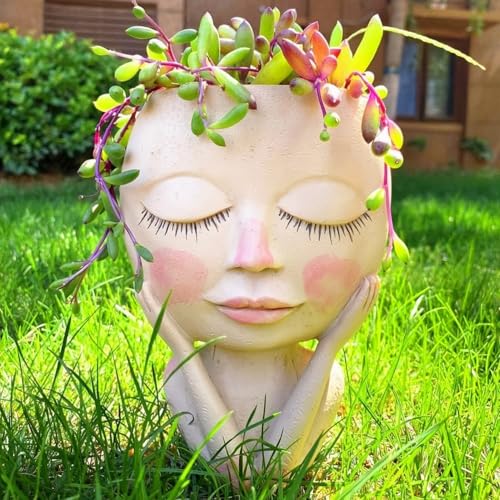 JTZXJJX Übertöpfe mit Gesicht, niedliche Sukkulenten, kreative...