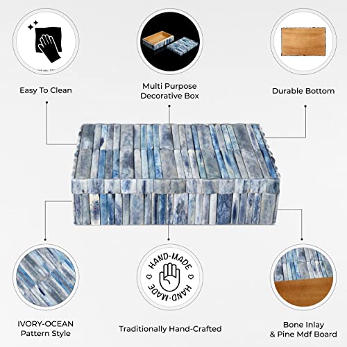 Handicrafts Home 8x5x2 Handmade Ivory Decorative Storage Box, Boho Memory & Keepsake Organizer, Multipurpose Treasure Boxes - Image 4