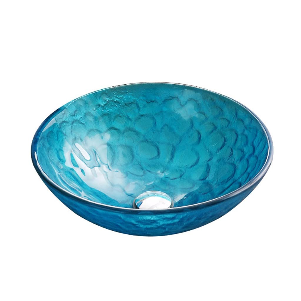 AYCDL Vanity Sink Basin Bathroom Vessel Sink Tempered Glass Washbasin Bathroom Round Countertop Washbasin Bathroom Vanity Sink Bathroom Vanity,Sink Only