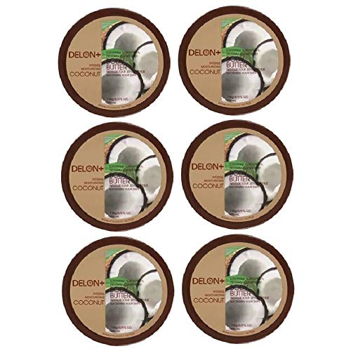 DELON Intense Moisturizing Body Butter, 6.9 Oz (6-Pack) (Coconut)