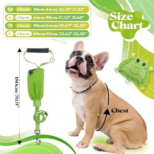 Dog-Backpack-Harness-Cute-Dog-Harness-with-Leash-Dog-Harness-with-Backpack-No-Pull-Dog-Saddle-Bag-Puppy-Vest-Mesh-Frog-Self-Bag-with-D-Ring-Dog-Hiking-Backpack-for-Small-Medium-Dogs-M