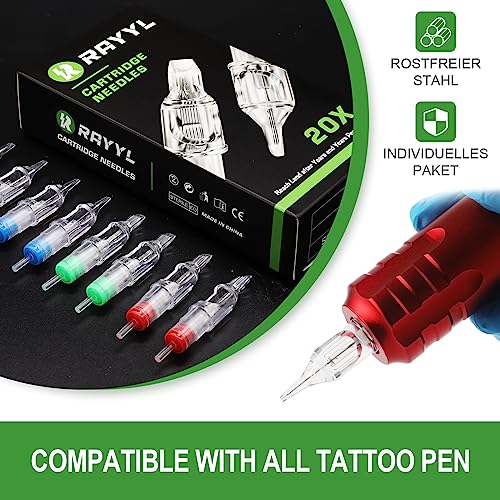rayyl 40pcs Cartridge Mix 1203RL 1205RL 1207RM 1209RM for Rotary Pen Machine RL+RM, 1.0 count, multi-coloured, 40 Stück - Image 3
