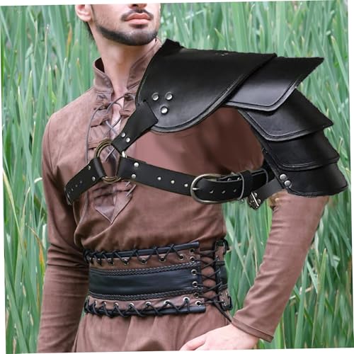 Pauldron armure épaule viking cuir PU réglable vintage déguisement halloween cosplay - 4