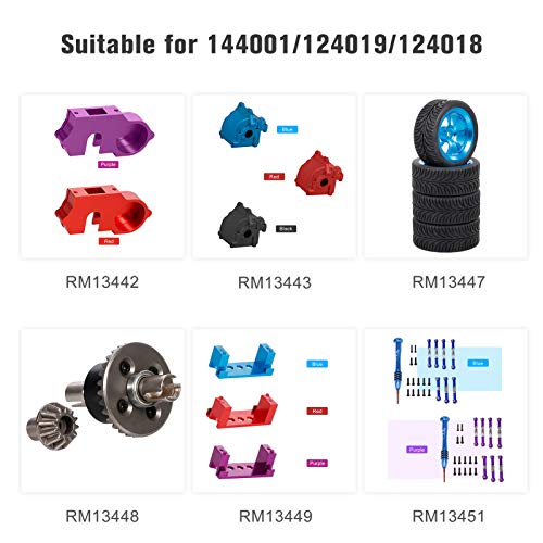 OWSOO para 144001 124019 124018 4WD 1/12 1/14 RC Car Metal Wave Box Gearbox