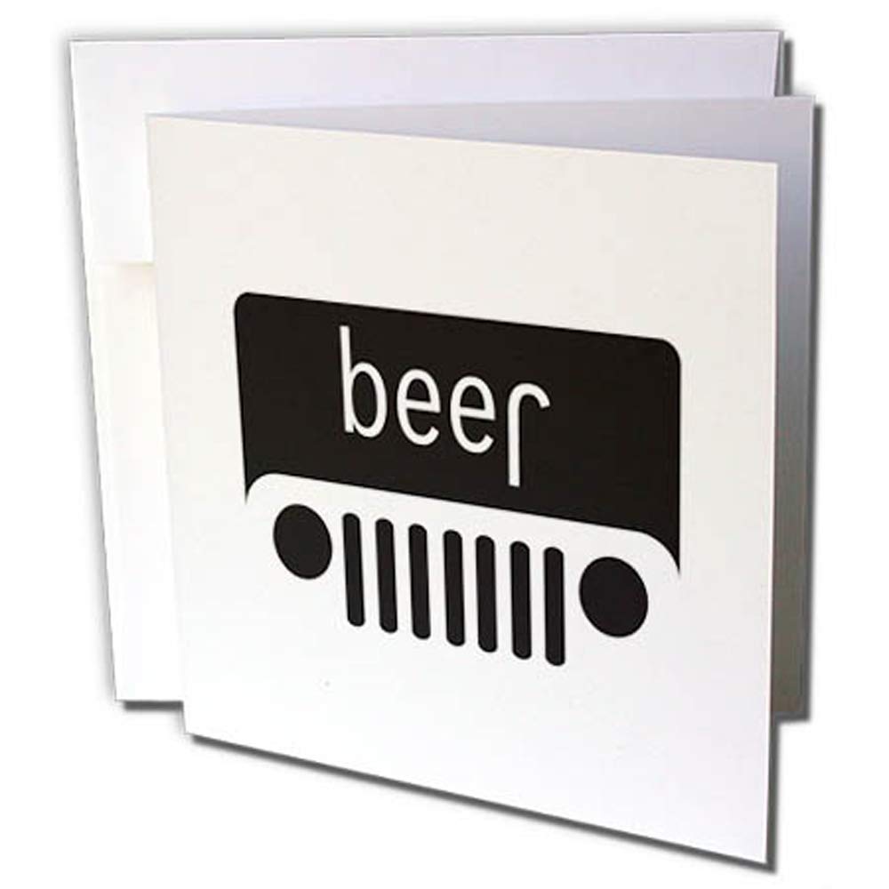 3dRose gc_266026_2 6 x 6-Inch "Beer Text on Truck" Greeting Card (Set of 12)