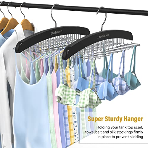 Dolinvo Upgraded Tie Rack Tie Hanger 24 Hooks Wooden Tie Organizer thumb #5