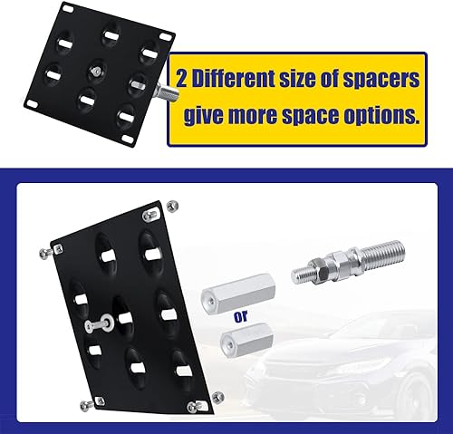 Miniatura 9 de PTNHZ Soporte de matrícula de aluminio para parachoques delantero compatible con BMW serie F F30 F31 F10 F11 F07 F25 F55 F56 F15 3 5 Series Mini