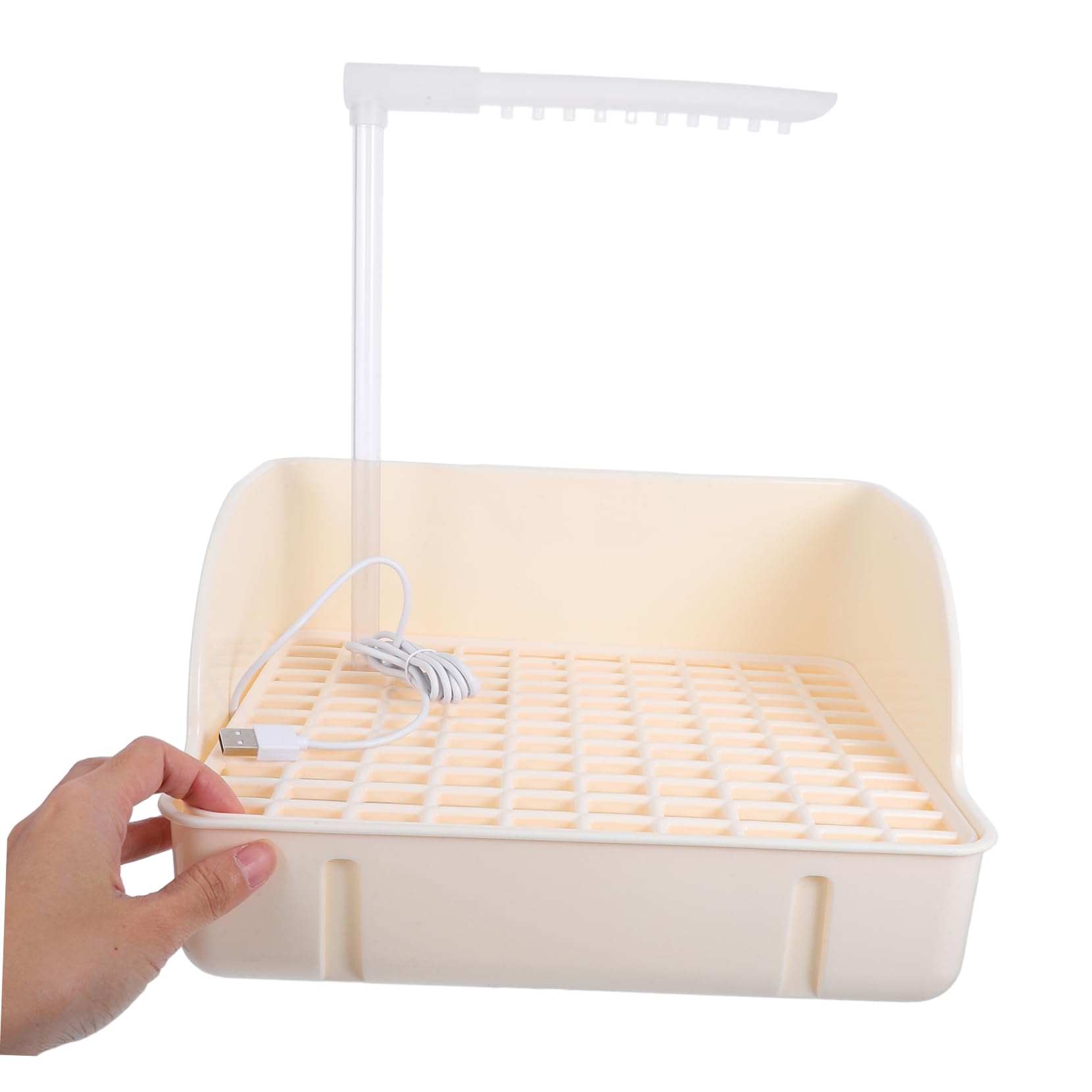 Yardwe Automatische Vogeldusche Badewanne mit Zirkulationsarmatur, Weiß | Kunststoff, Natürliche Regensimulation, Leicht zu Reinigen und Pflegen, für Kleine Vögel und Nymphensittiche