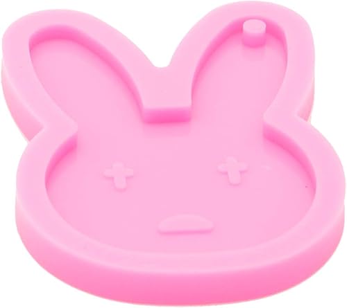 Miniatura 3 de Moldes de silicona para llavero con forma de cabeza de conejo súper brillante, moldes de resina para bricolaje, moldes de arcilla polimérica con