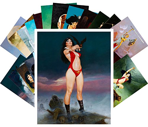 Carte postale Vampirella vintage par Enrique Torres Prat : lot de 24 illustrations fantasy