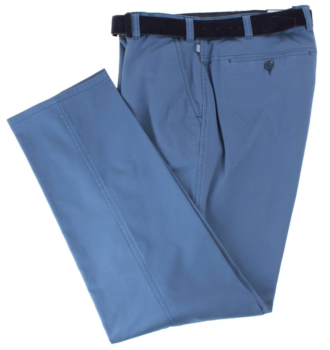 Bruhl Men's Mid Blue Catania B Smart Casual Trousers - W38 L30