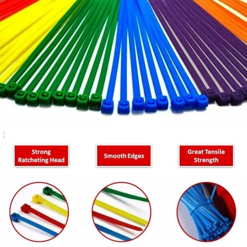Image of Kable Kontrol Pink Zip Ties 8 Inch 1000 Pcs, 50 Lbs Tensile Strength, Self-locking Nylon Colored Cable Ties Wire Wraps for Indoor or Outdoor Use