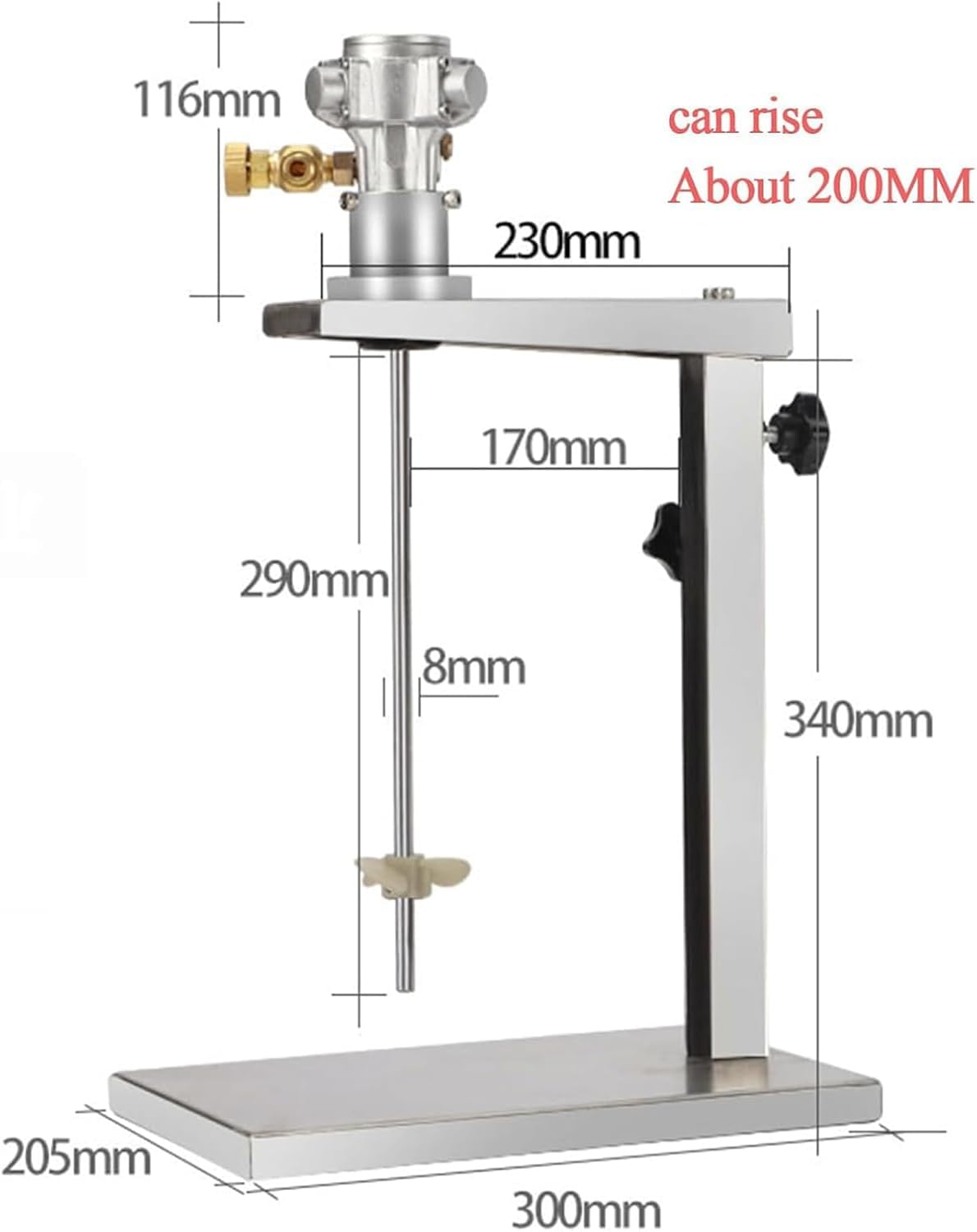 Mezclador Neumático De Pintura De 1 Galón, Agitador Neumático De 1/16 HP con Soporte Ajustable, Herramienta De Mezcla para Resina, Líquidos Viscosos Y Tintes Químicos para Tinta