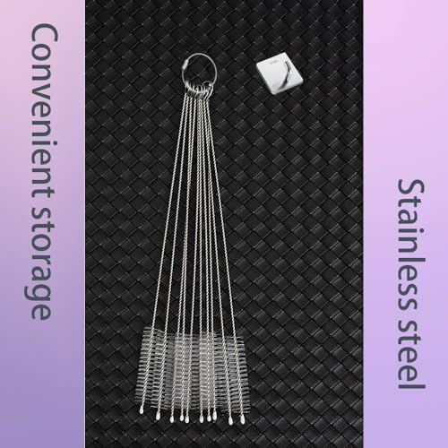 Image of 10Pack Straw Cleaner Brush - Long Stainless Steel Straw Brush for Cleaning Reusable Drinking Straws, Water Bottles and Pipes(9 * 0.3-inch)