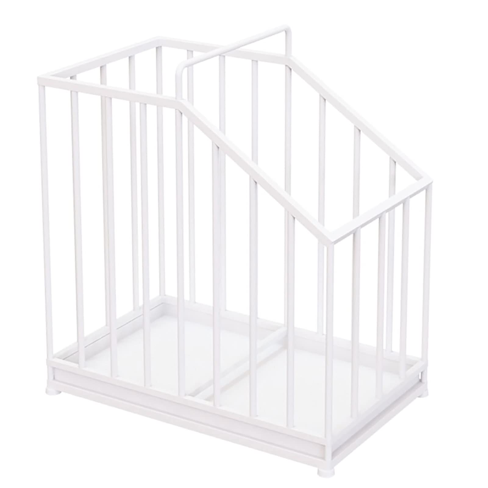 Soporte para sombrillas comercial en color blanco para recibir visitas
