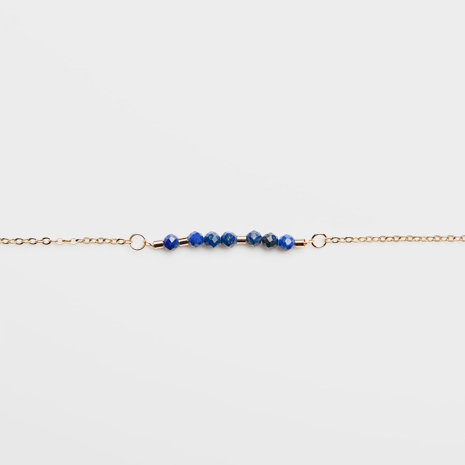 Christian 18K Gold and Lapis Lazuli Minimalist Morse Code Bracelet for Women | Bible Verse Gift for Her | Ladies Religious Dainty Blue Beaded Jewelry with Inspirational Words of Encouragement | Catholic Gift for Mom, Daughter, Wife, Friend, Sister - Image 2