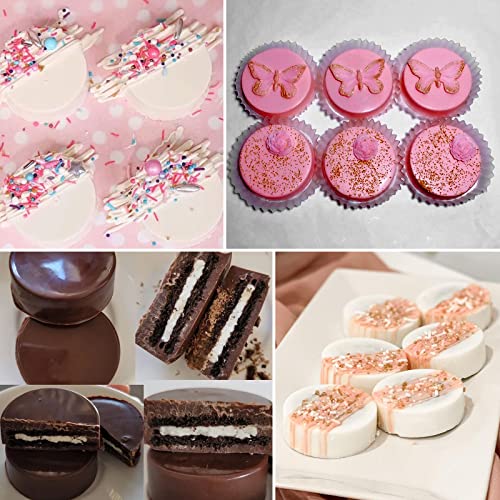 Image of Sakolla 2 Pack Round Chocolate Cookie Molds, 12 Cavity 2.1 inch Cylinder Silicone Mold for Chocolate Cookie, Cake, Candy, Pudding, Mini Soap (Brown)