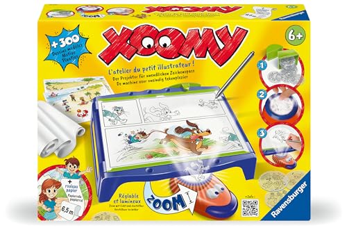 Ravensburger Xoomy Maxi – Table à Dessin pour Enfant avec projecteur LED – Apprendre à Dessiner – Rouleau de Papier 6,5 m – 300 modèles –...