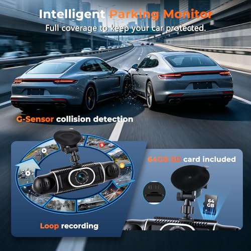 Dashcam 2K Hikity con sensor G de colision y linea de ayuda al aparcamiento en ciudad 5