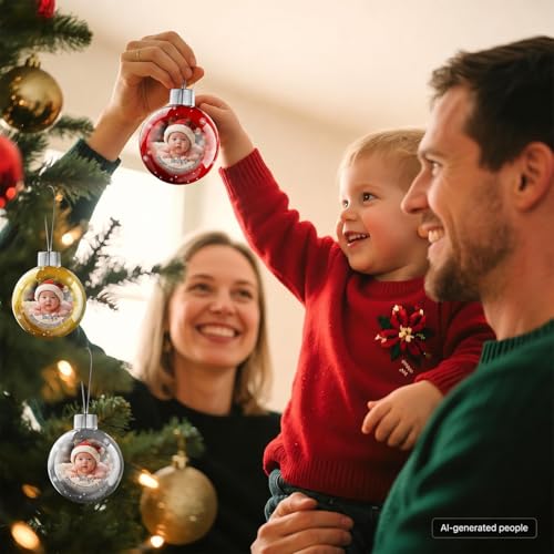 Image of Personalized Babys First Christmas Ornament 2025 Girl Boy - Custom Christmas Balls, Xmas Newborn Gifts Keepsake Babys 1st Year Ornaments, Elegant Christmas Decor for New Parents