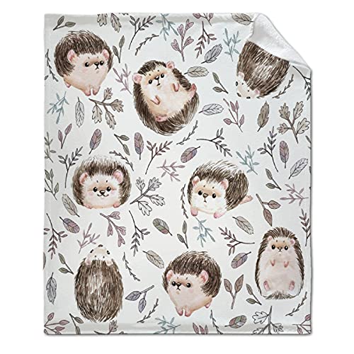Artblanket Cute Hedgehog Blanket For Fall Winter Spring All Season Warm Fuzzy 40X30 In For Pet Microplush Lightweight Thermal Fleece Summer Autumn Blankets For Couch Bed Sofa #TOP9