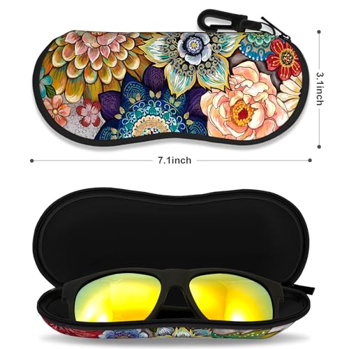 Image of Sunglasses Soft Case, Ultra Light Portable Neoprene Zipper Glasses Case for Men Women