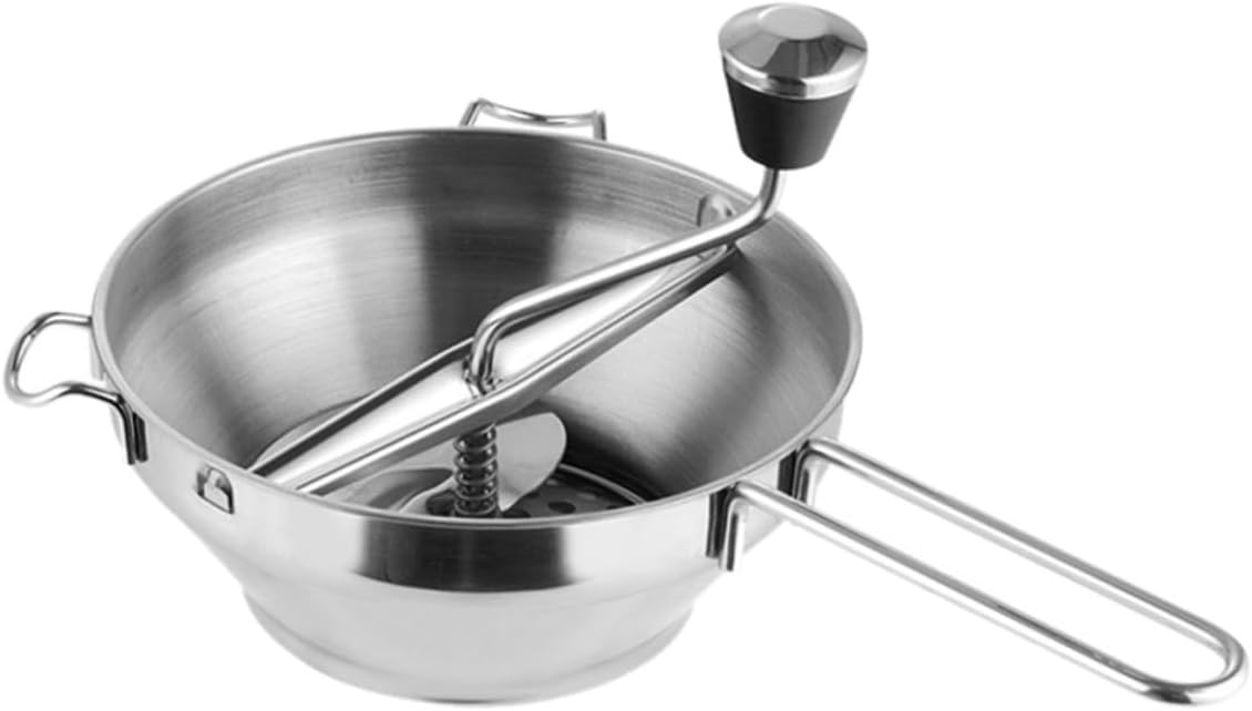 VALICLUD Manual Stainless Steel Food Ricer Jam Making Tool Rustproof Food Mill with Ergonomic Design Easy to Clean for Pureeing Fruits and Vegetables