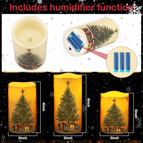 Bougies sapin de Noël en cire véritable et éclairage LED vacillant