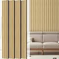 PolarcoForgeco 4 Particle Board Acoustic Panels for Wall and Ceiling - 3D Grooved Sound Absorbing Panel with Wood Finish - Included Nails