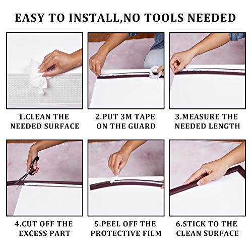 Image of Baby Proofing Edge and Corner Guards, 16.4 ft + 4 Corners, Coffee | NBR Foam, 3M Adhesive, Cut-to-Fit Edge Roll, 4 Corner Guards, Furniture Edge Protection