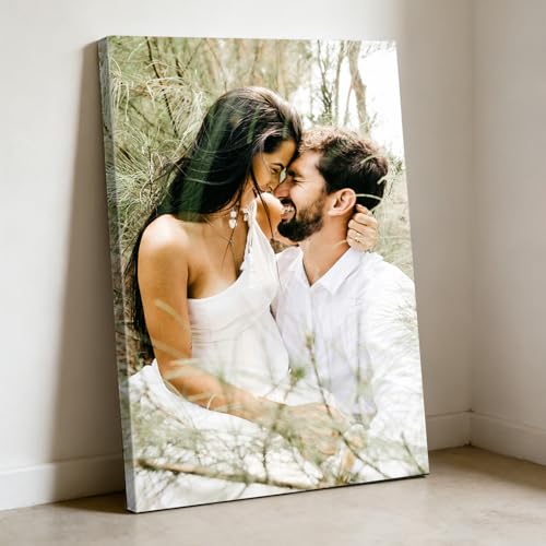 Vanshue Fotos en lienzo personalizadas 20x30cm(8x12in) sin marco, impresión de fotos personalizada, póster de lienzo personalizado, foto personalizada para familia, amigo, mascota, regalo de