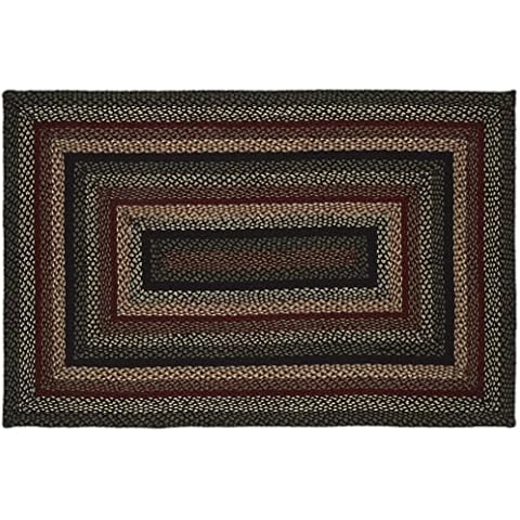 IHF Home Decor | Tartan Premium Braided Collection | Primitive, Rustic, Country, Farmhouse Style | Jute/Cotton | 30Days Risk Free | Accent Rug/Door Mat | (6'x9' Rectangular) Cover