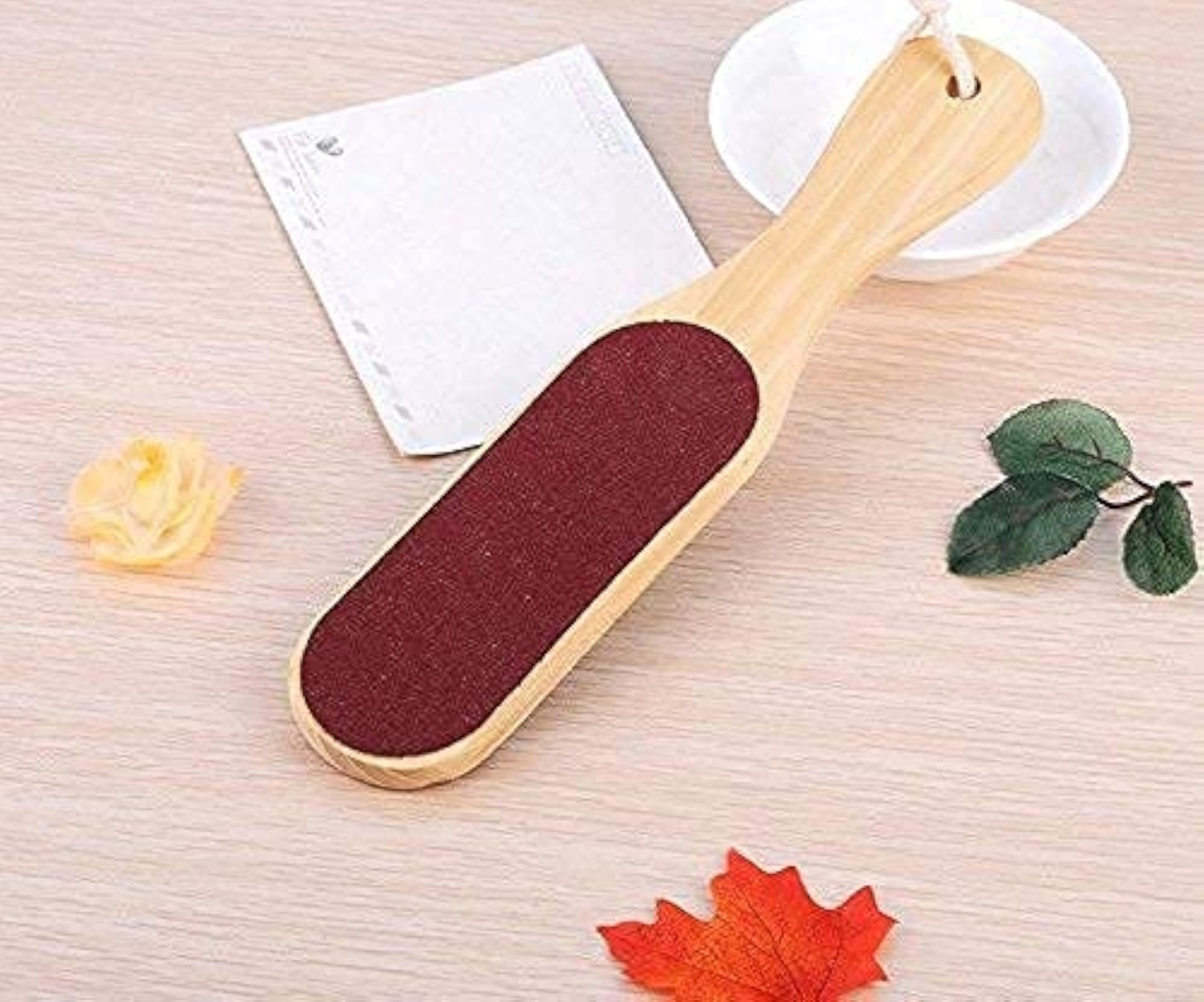 TUSAN Double Sided Foot Filer Scrubber, Wooden Handle