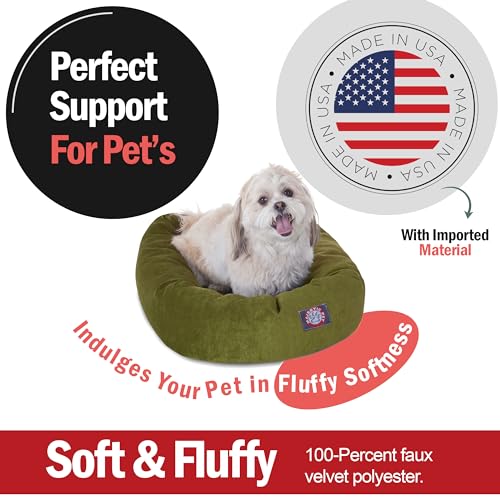 Image of Majestic Pet Villa 24 Inch Shredded Memory Foam Dog Bed for Small Sized Dog 24x19x7 Inch-Orthopedic Pet Bed - Washable Small Puppy Mat with Head Support-Fern