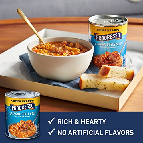 Image of Progresso Rich & Hearty, Lasagna-Style Soup With Italian Sausage, Canned Soup, 18.5 oz.