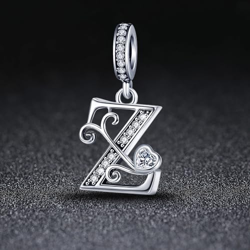 زويويزو تعليقة على شكل حروف فضية مناسبة لسوار باندورا بتصميم الحروف الابجدية الاولى من الاسور، مجوهرات هدايا للنساء Z