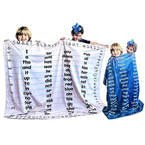 birdyboutique.com, coperta educativa per imparare a leggere i suoni, prima lettura Dolch Fry List Prek Kindergarten bambino morbido visone per bambini grande 50x60 regalo doppio strato