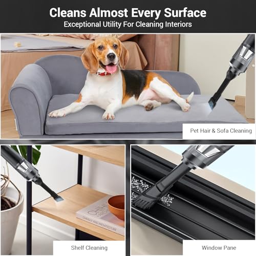 Image of MILAGROW Duster Pro Portable Vacuum Cleaner & Blower with Powerful 16000Pa Suction, Modern & Straight Line Design, Cordless & Rechargeable with Multipurpose Accessories for Car /Home /Office /Outdoors