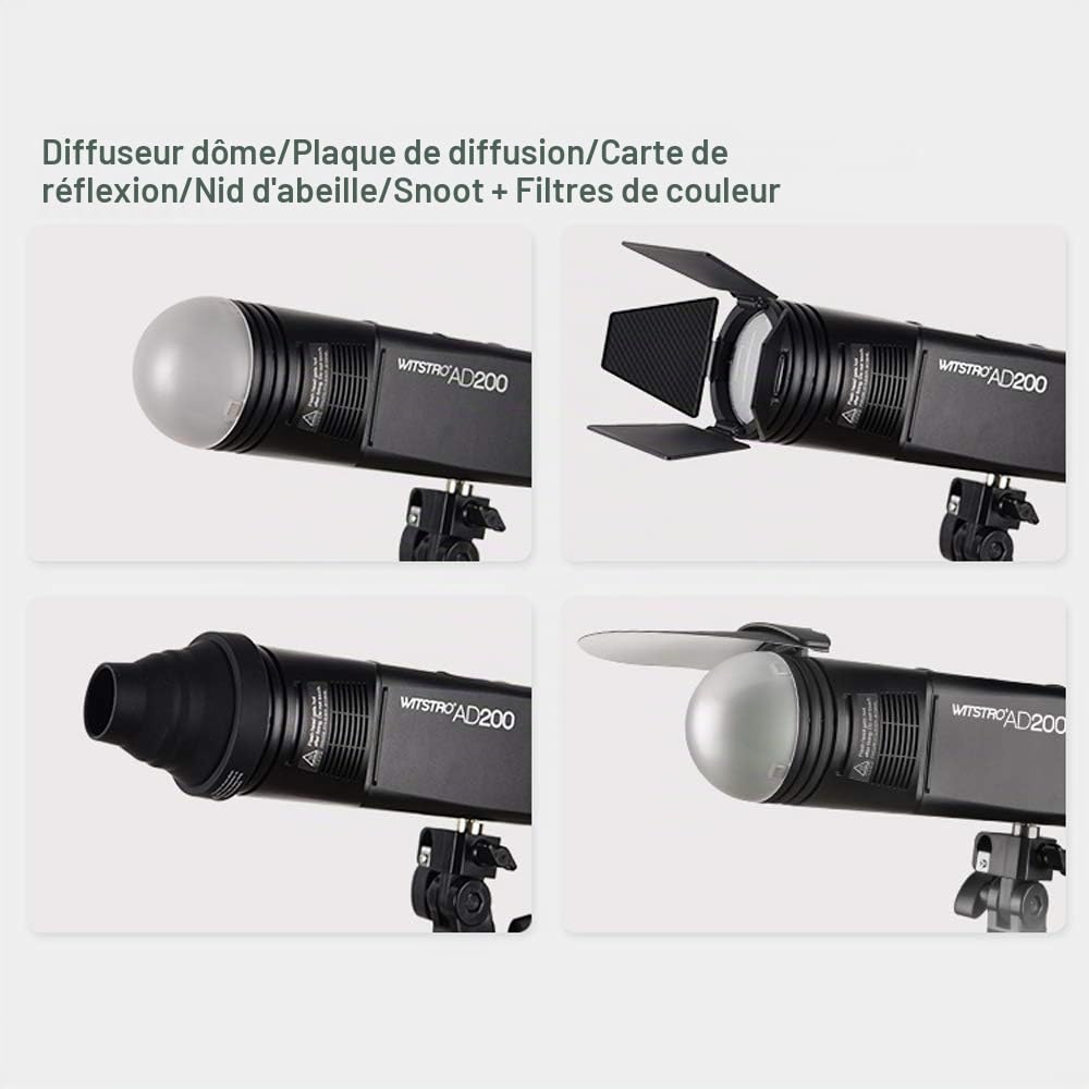 GODOX AK-R1 Kit D'accessoires Tête Flash Ronde, Interface Magnétique | Empilable pour Créer des Effets Lumineux Créatifs, pour Godox V1 V1Pro V100 V1mid AD100pro AD100proII H200R AD200 AD200ProII