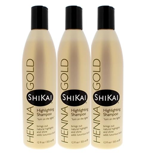 Shikai - Henna Gold Highlighting Shampoo, Brings Out Natural Highlights & Shine, Adds Luxurious Body, Plant-Based Formula with Non-Coloring Henna (Natural Fragrance, 12.6 Ounces, Pack of 3)