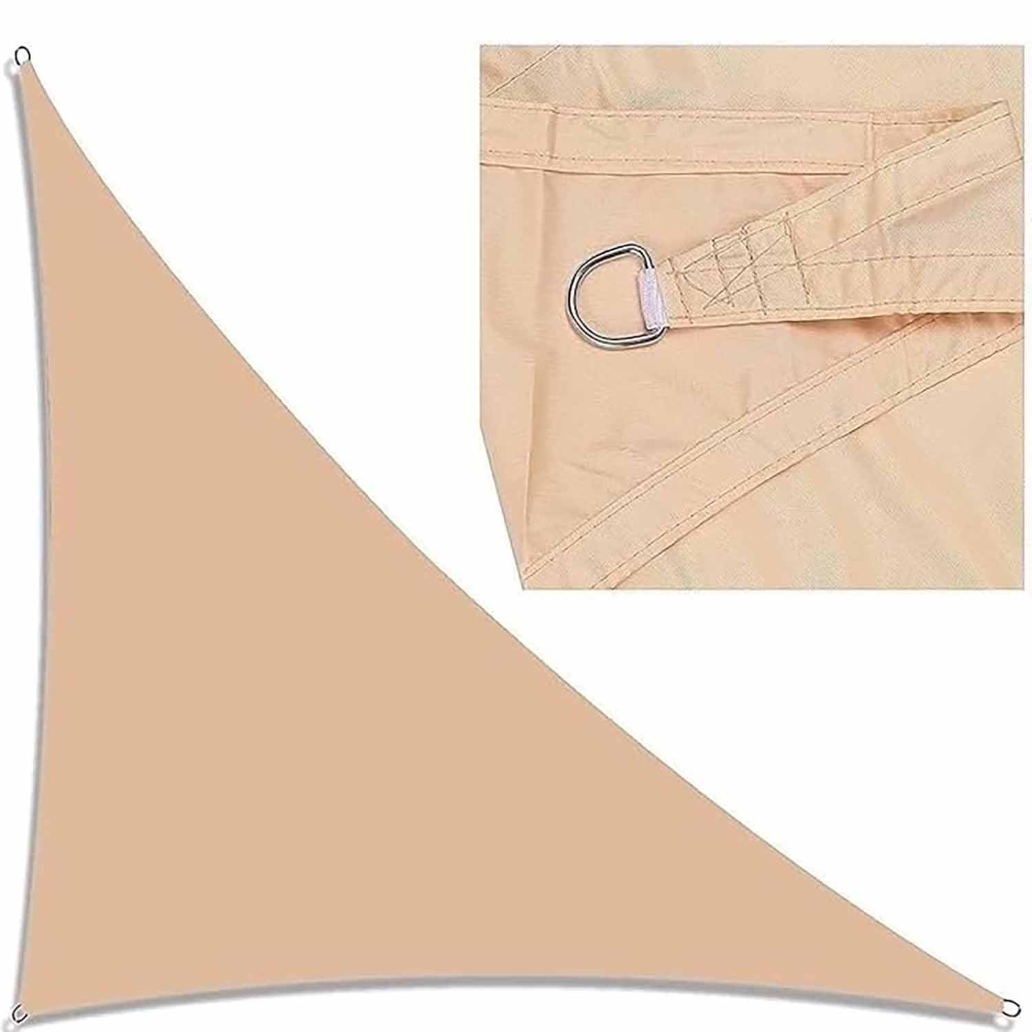 Voile d'ombrage triangle en tissu Oxford K avec protection 98% UV et cordons inclus