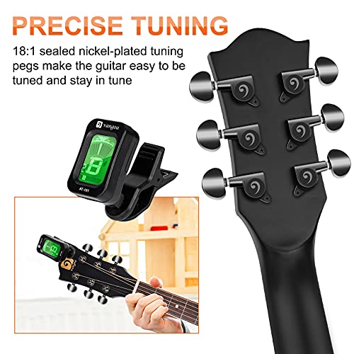 Vangoa 4/4 Guitare Acoustique pour Gaucher Adulte Folk Guitare à Pan Coupé avec Débutant Kits, Noir, Left Handed Guitar… - Les Beatles, Paul McCartney, John Lennon, RIngo Starr, George Harrison Vangoa 4/4 Guitare Acoustique pour Gaucher Adulte Folk Guitare à Pan Coupé avec Débutant Kits, Noir, Left Handed Guitar… – Image 4