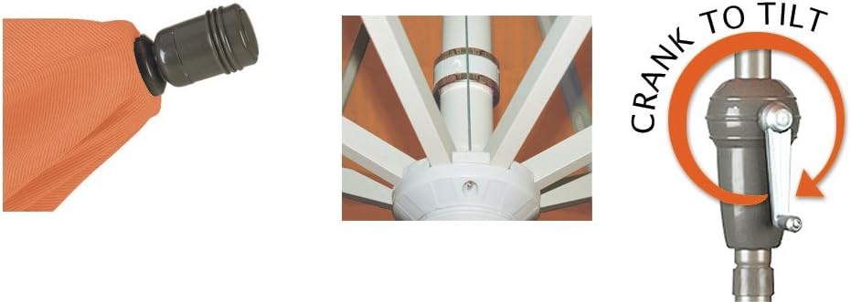 California Umbrella 9' Round Aluminum Market Umbrella, Crank Lift, Auto Tilt, Bronze Pole