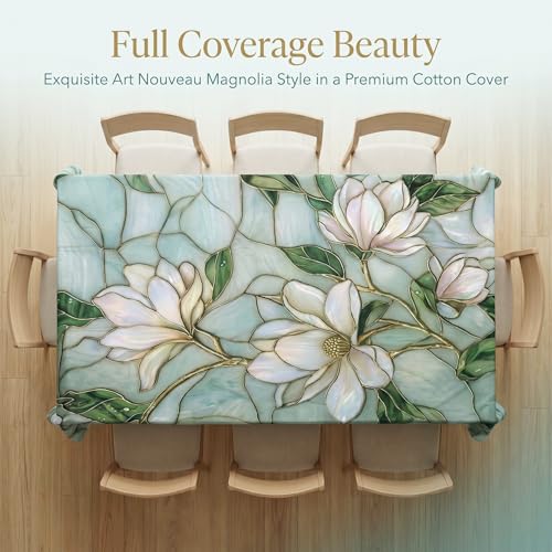 Image of BSB HOME 300 TC Table Cover for 6 Seater Dining Table, Premium Soft Washable Wrinkle & Fade Resistant Table Cloth for Home Kitchen Dining Room Decor, 90 x 60 Inches (228 x 152 cm) - Emerald Jade Green
