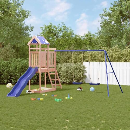Homgoday Juego de Tobogán y Columpio,Parque Infantil de Madera para Patio Césped Parque Infantil de Exterior Madera Maciza Douglas Madera Maciza douglas3279080